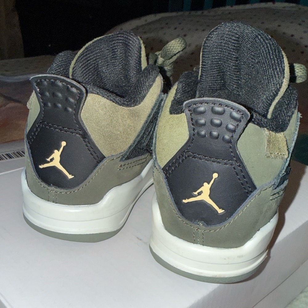 Jordan Kids Olive Green High-Top Sneakers - Picture 3 of 6